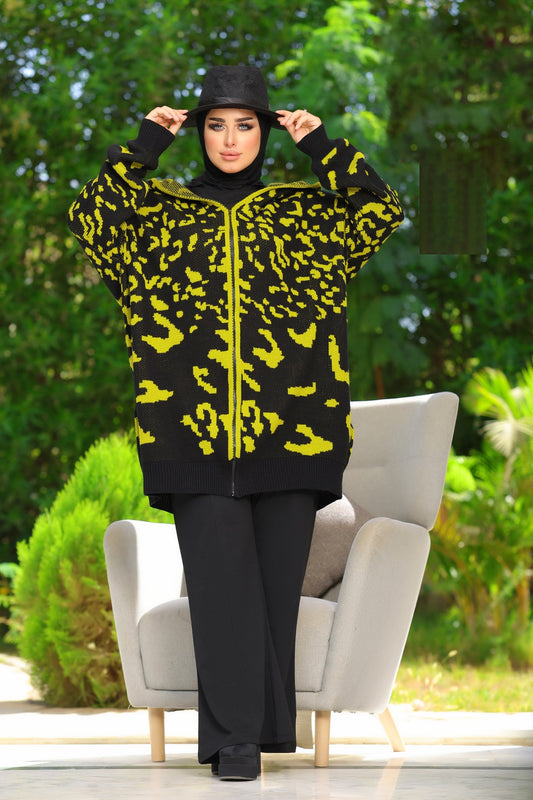 سويت شيرت تريكو هودي بسوستة ليوبارد